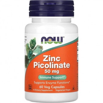 Цинк пиколинат NOW FOODS ZINC PICOLINATE, 50 мг - 60 капсул