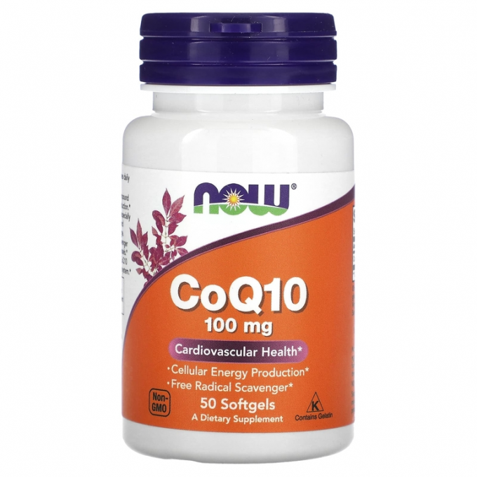 Кофермент NOW FOODS Q10, Нау CoQ-10 100 mg, Для сердца и сосудов, 50 кап NS3208 Кофермент NOW FOODS Q10, Нау CoQ-10 100 mg, Для сердца и сосудов, 50 кап NS3208