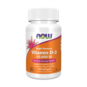 Витамин Д-3 NOW FOODS Vitamin D-3, 10 000 МЕ, 120 капсул