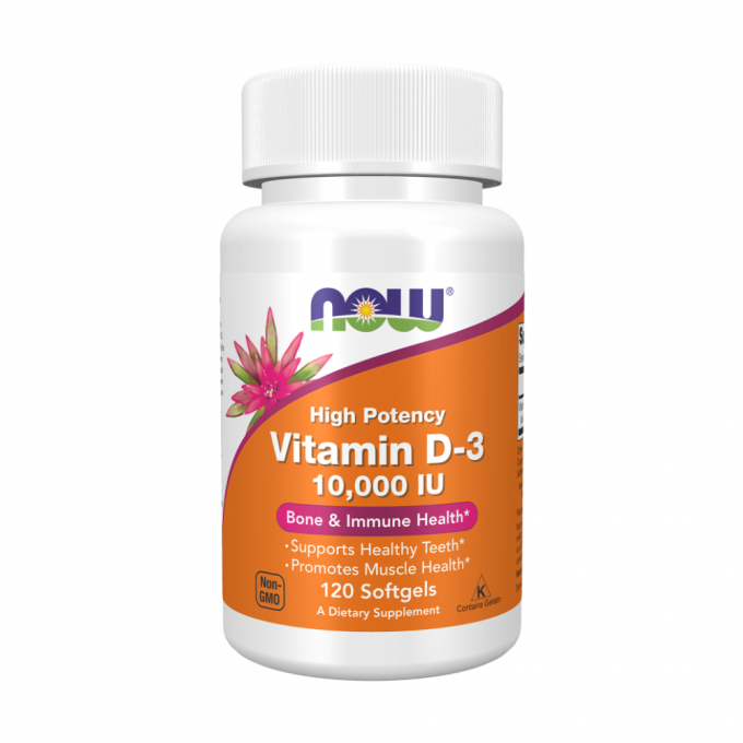 Витамин Д-3 NOW FOODS Vitamin D-3, 10 000 МЕ, 120 капсул NS12932