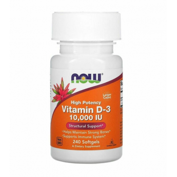 Витамин D3 NOW FOODS VITAMIN D-3, 10 000 МЕ, 240 капсул